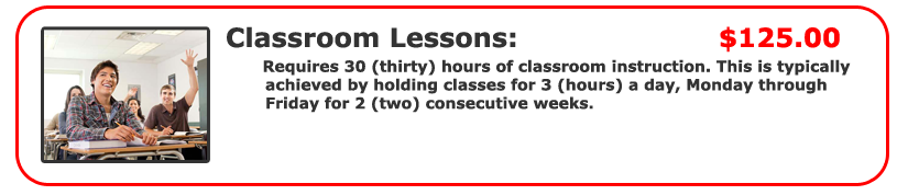 Classroom Pricing - $125.00